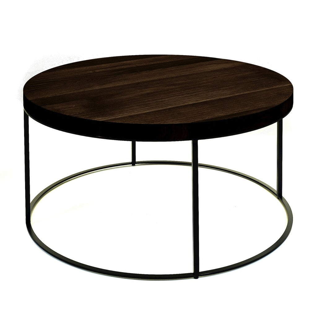Scapa_Home_black_powdercoated_metal_round_side_table_brown_oak_top 80cm dia x40cm h