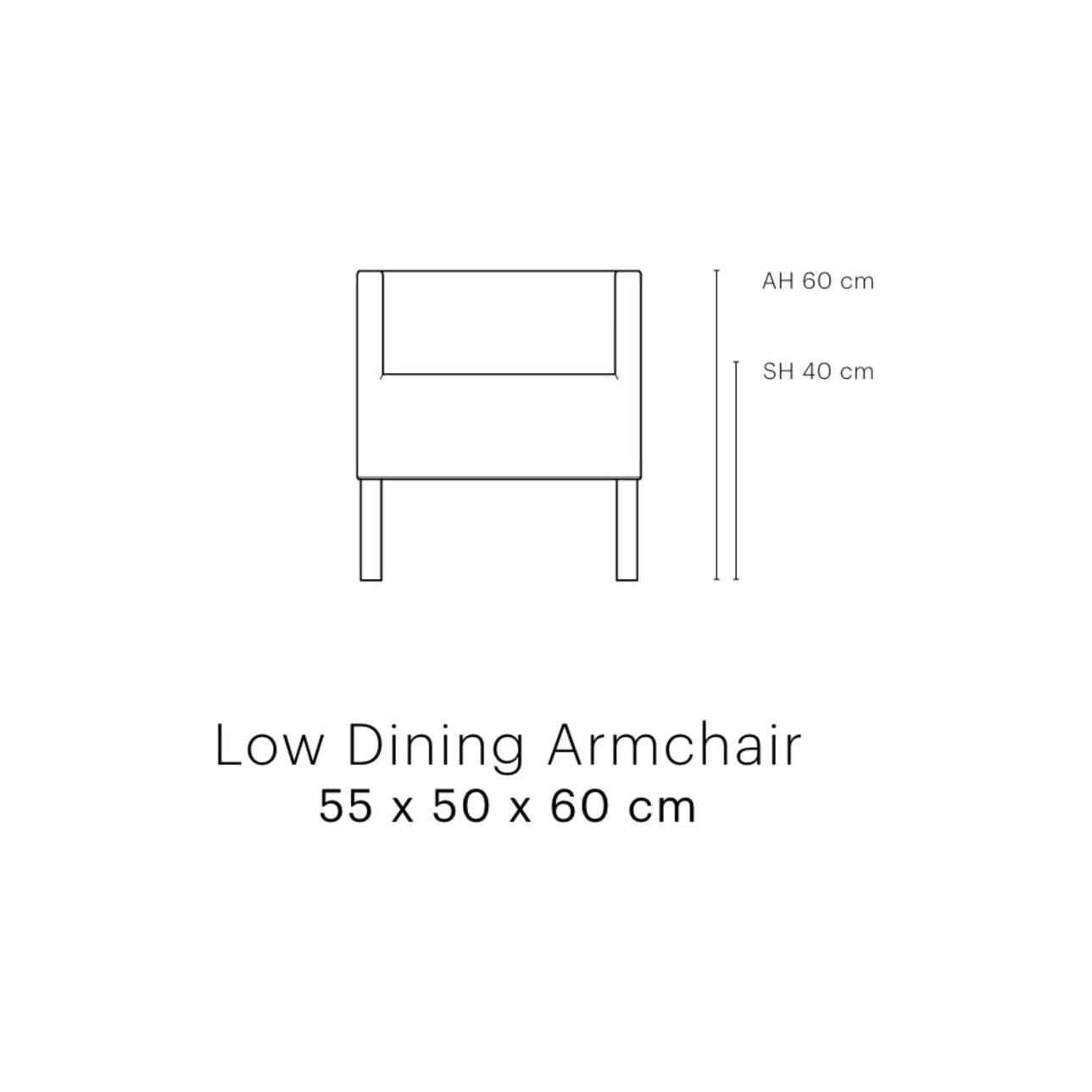 Scapa Home low dining chair Murray measurements