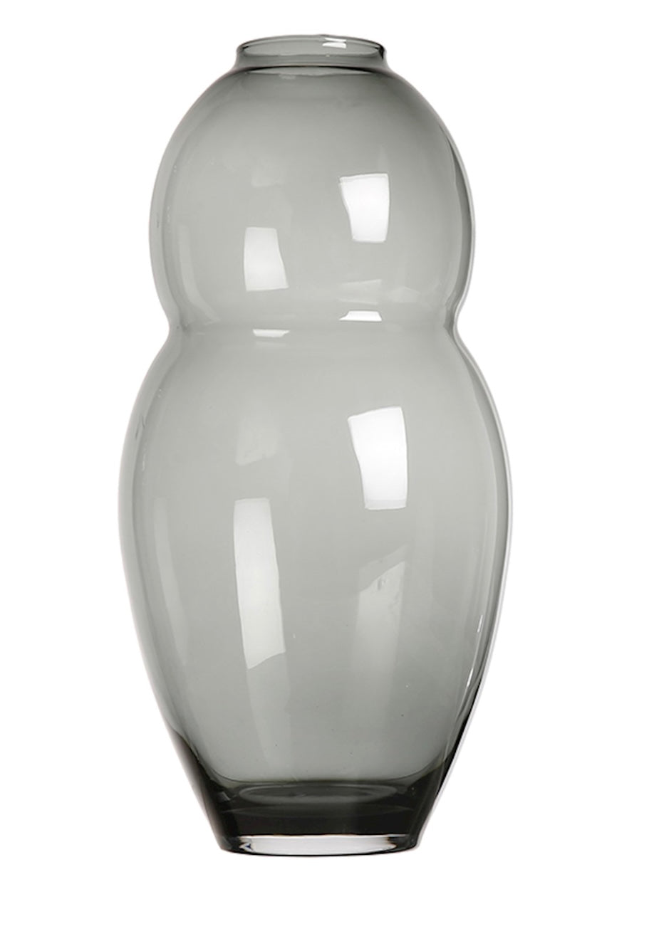 Scapa Home vaas ‘Double Belly’ in antraciet glas 20 x40 cm