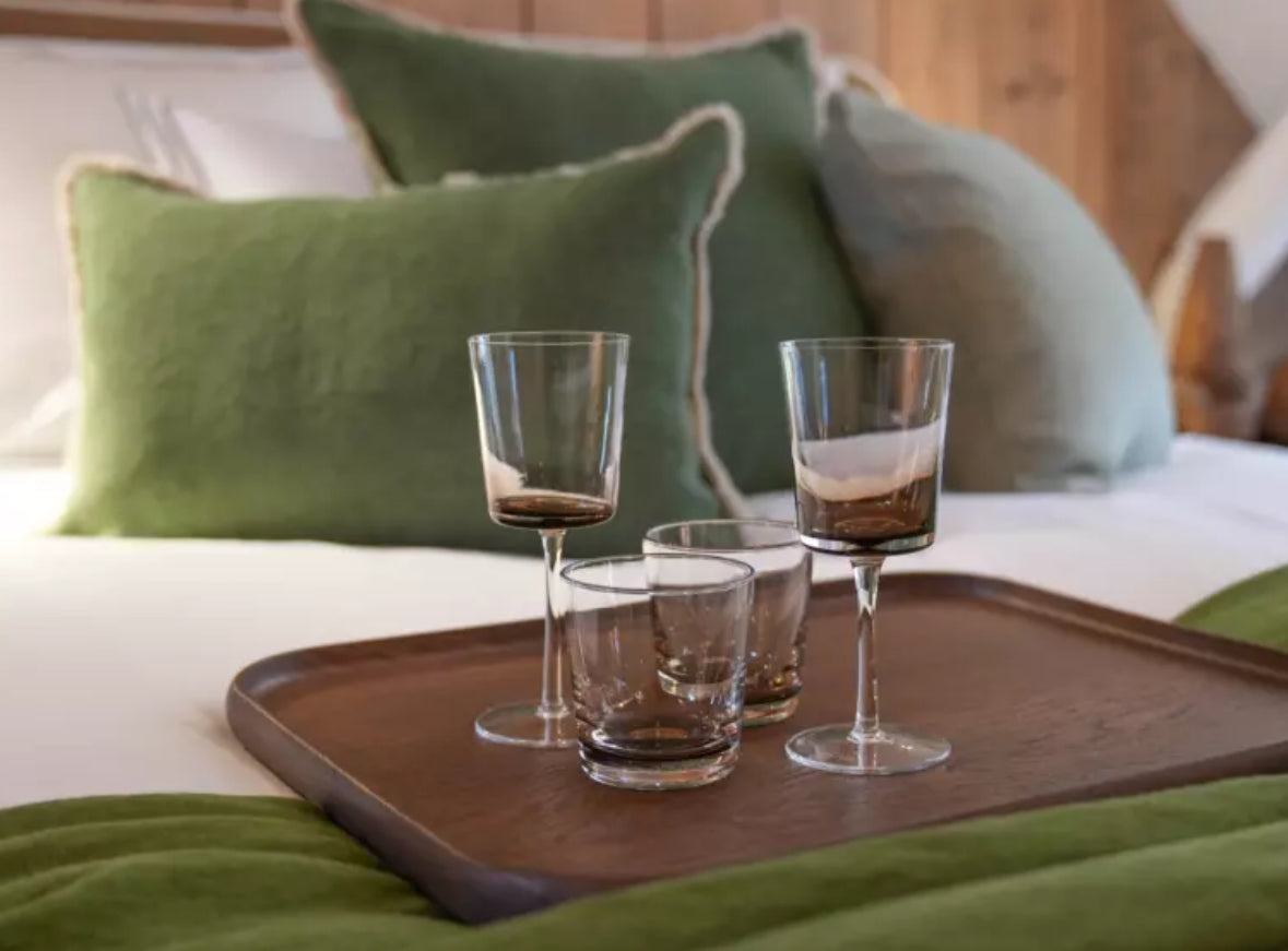 Scapa Home waterglazen set van 6 ‘Splash’ vison met sierkussen 'Como' in groen