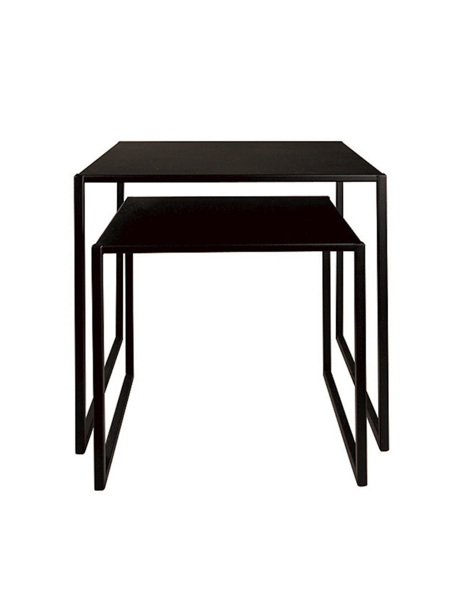 Scapa Home zwart metalen bijzettafel set van twee 'Cubo'