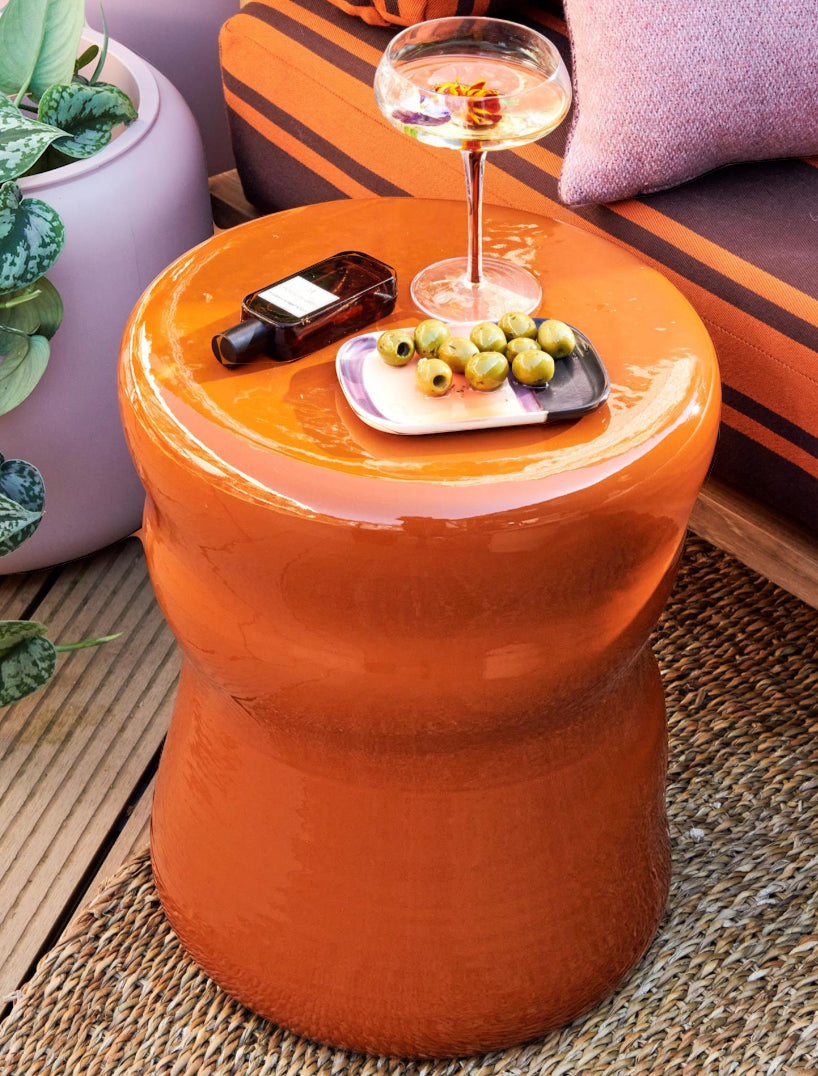 Serax ceramic stool/side table in rust brown