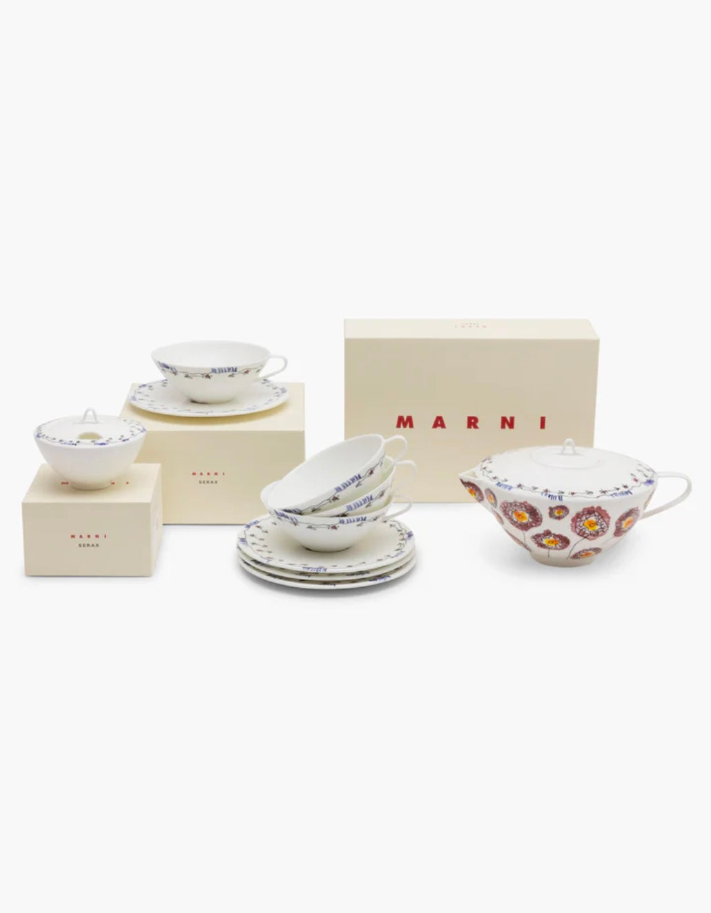 Serax by Marni 'Anemone Midnight Flowers' porselein thee servies