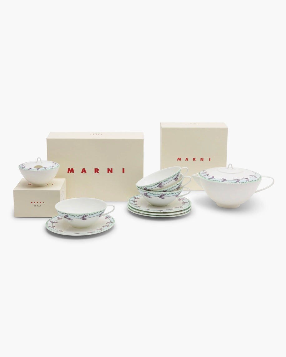 Serax by Marni 'Blossom Milk Midnight Flowers' porselein thee servies