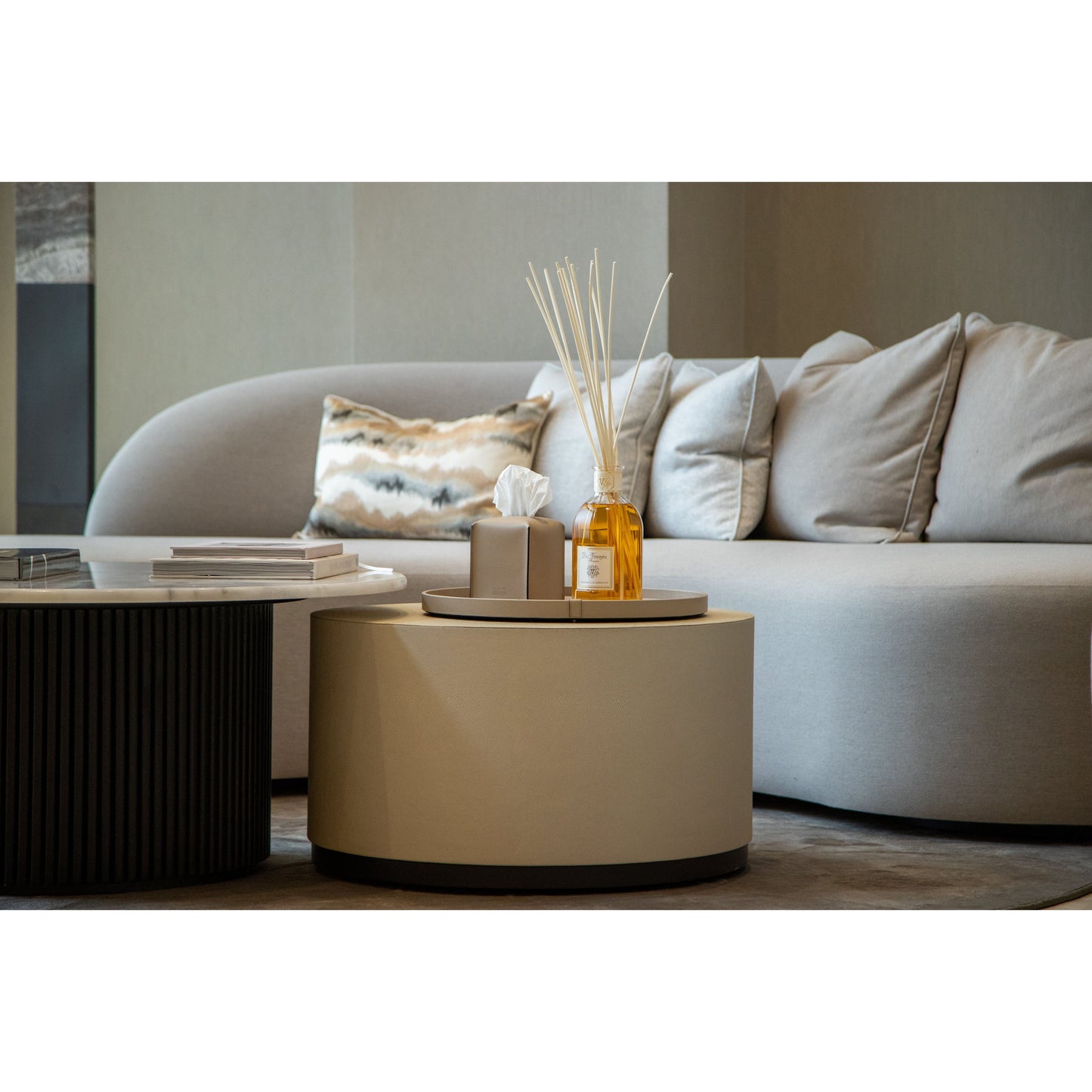 Pinetti_leather_tray__Venere_taupe_living_room_setting