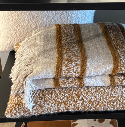 Scapa Home plaid ‘Angus' in zand met camel streep