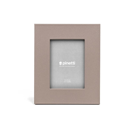 Pinetti large photo frame in taupe leather