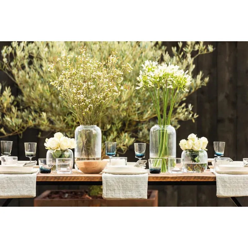 Scapa_Home_glass vase Lily_clear_splash_blue_table_setting