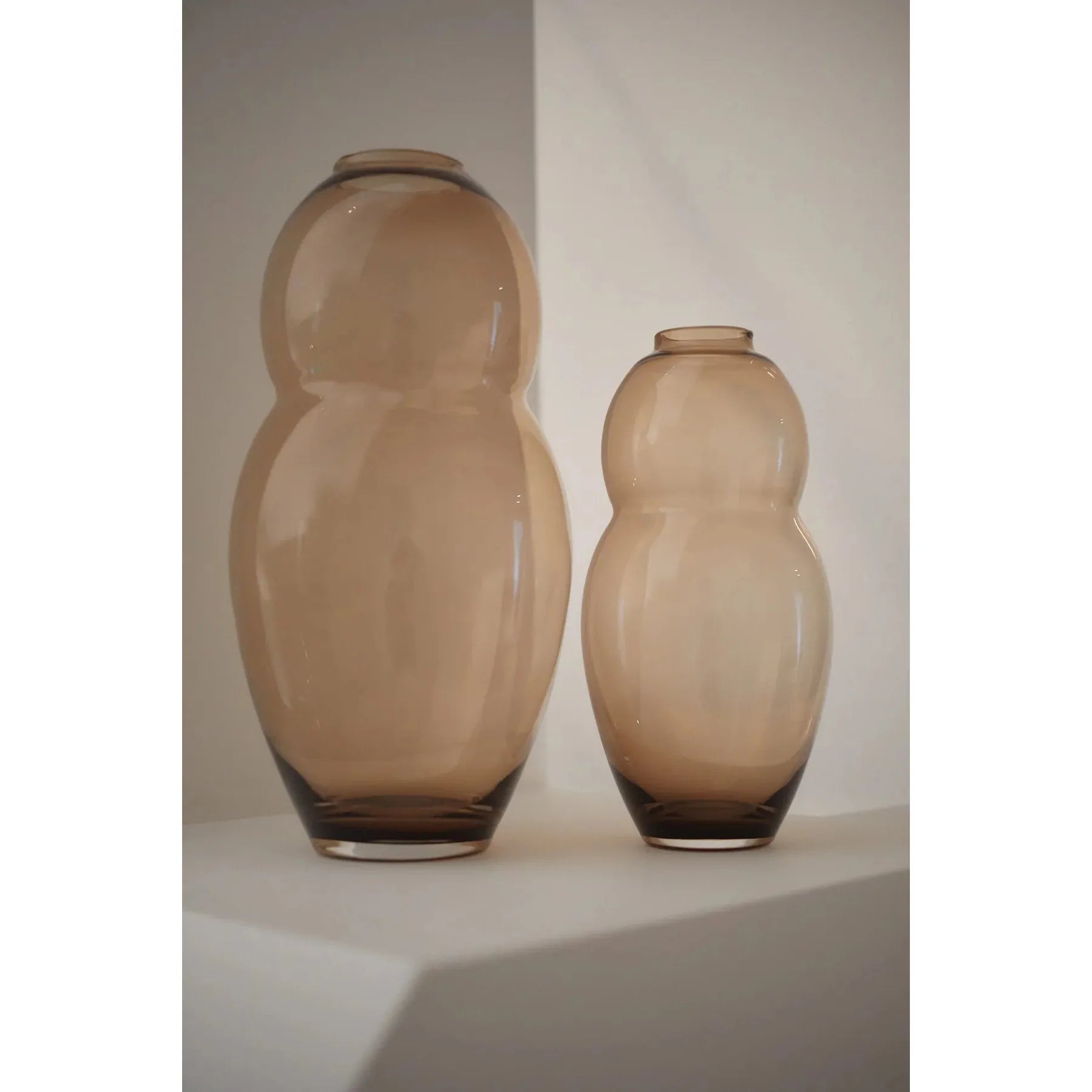 Scapa_Home_glass vase_Double_Belly_set_brown