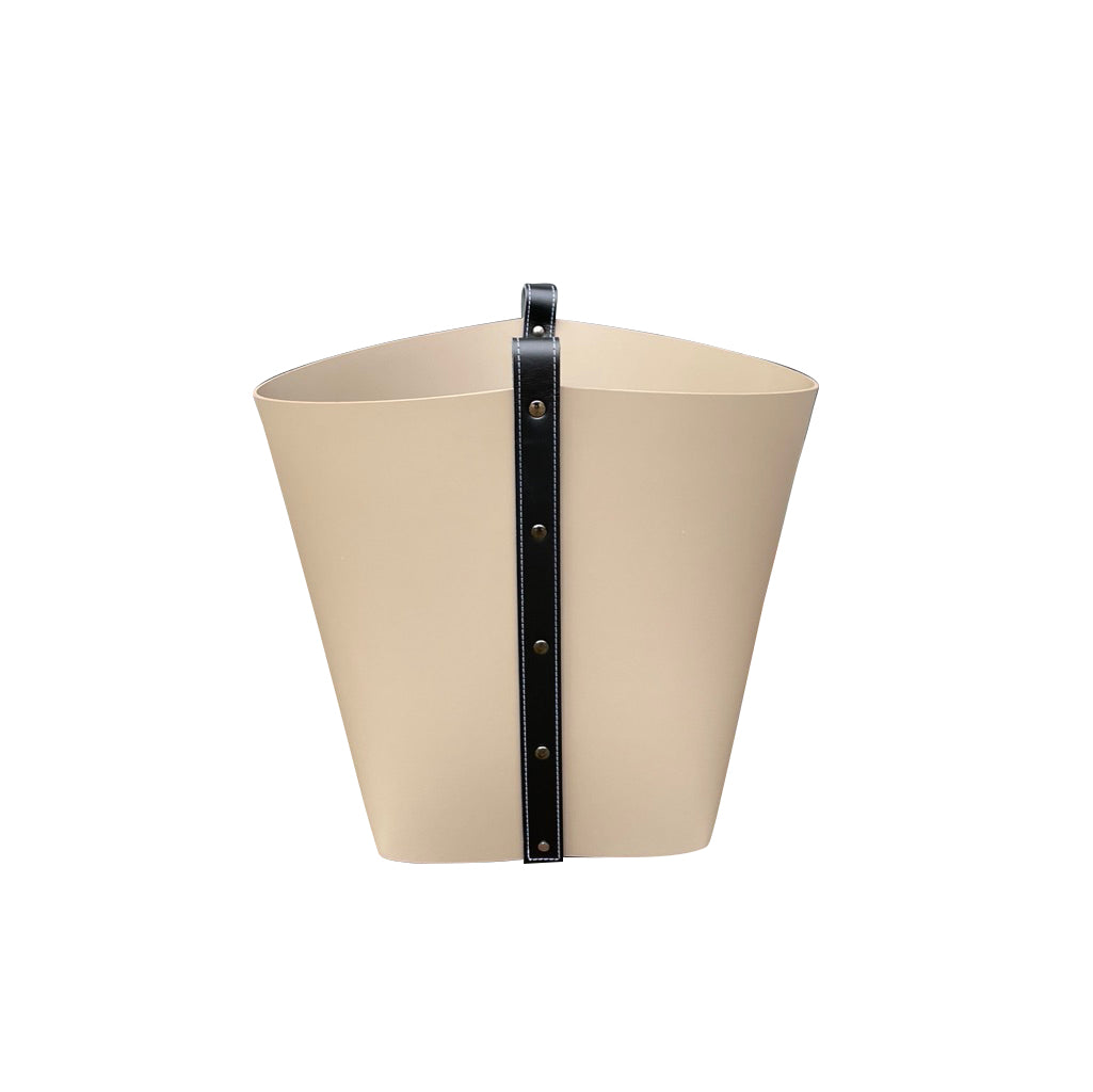 Pinetti_leather storage basket_ovo_taupe