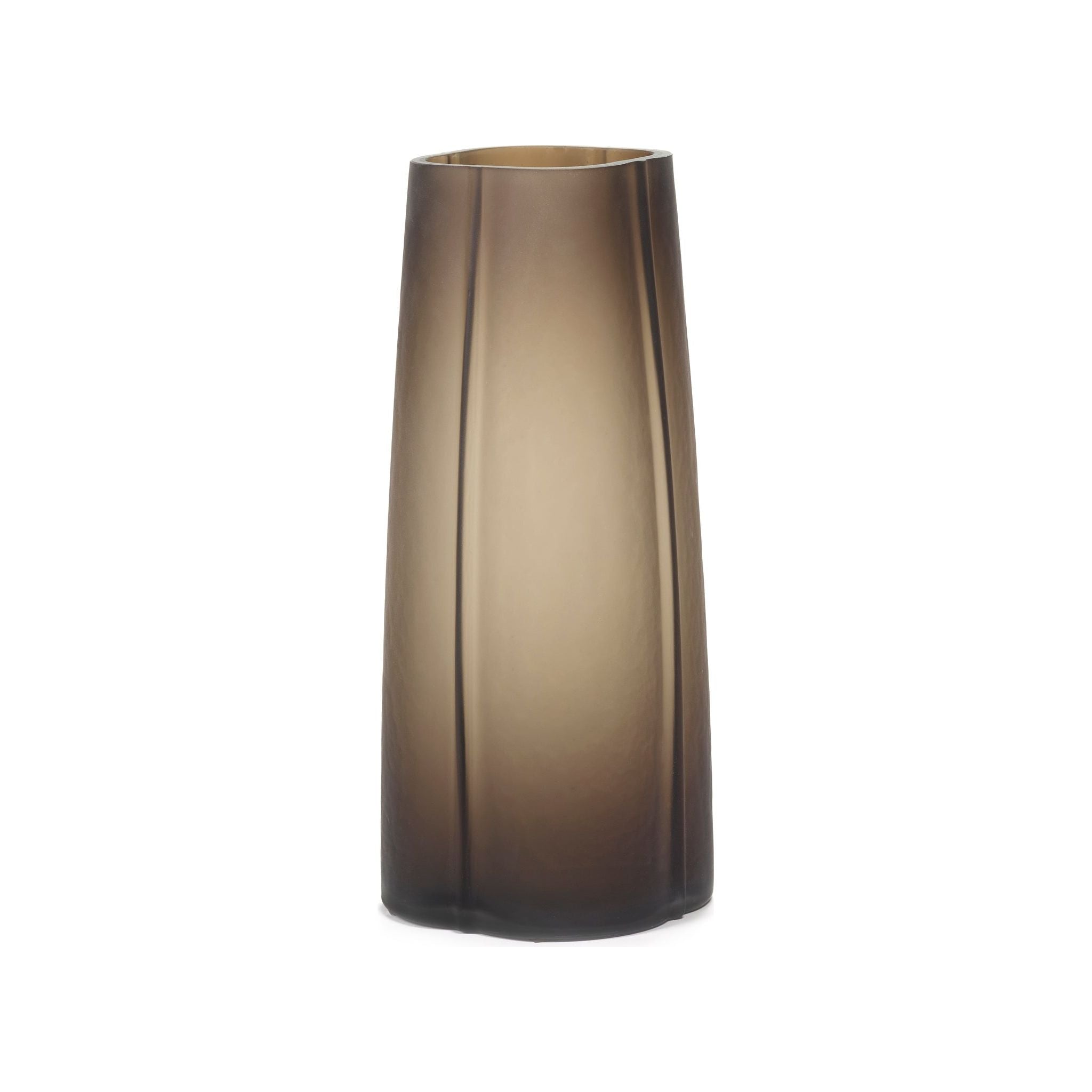 Serax by Piet Boon hoge smalle glazen vaas 'Shape' in bruin