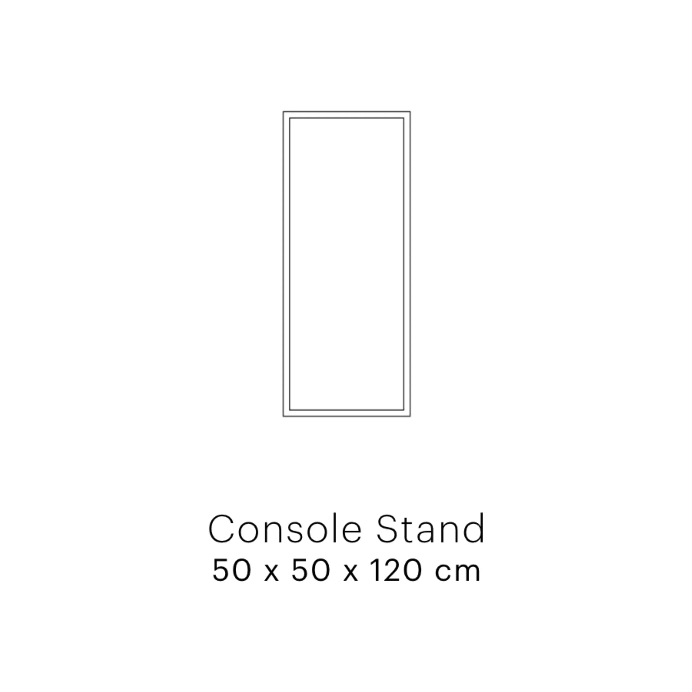 Scapa_Home_black powdercoated metal console_stand_Cubo high measurements