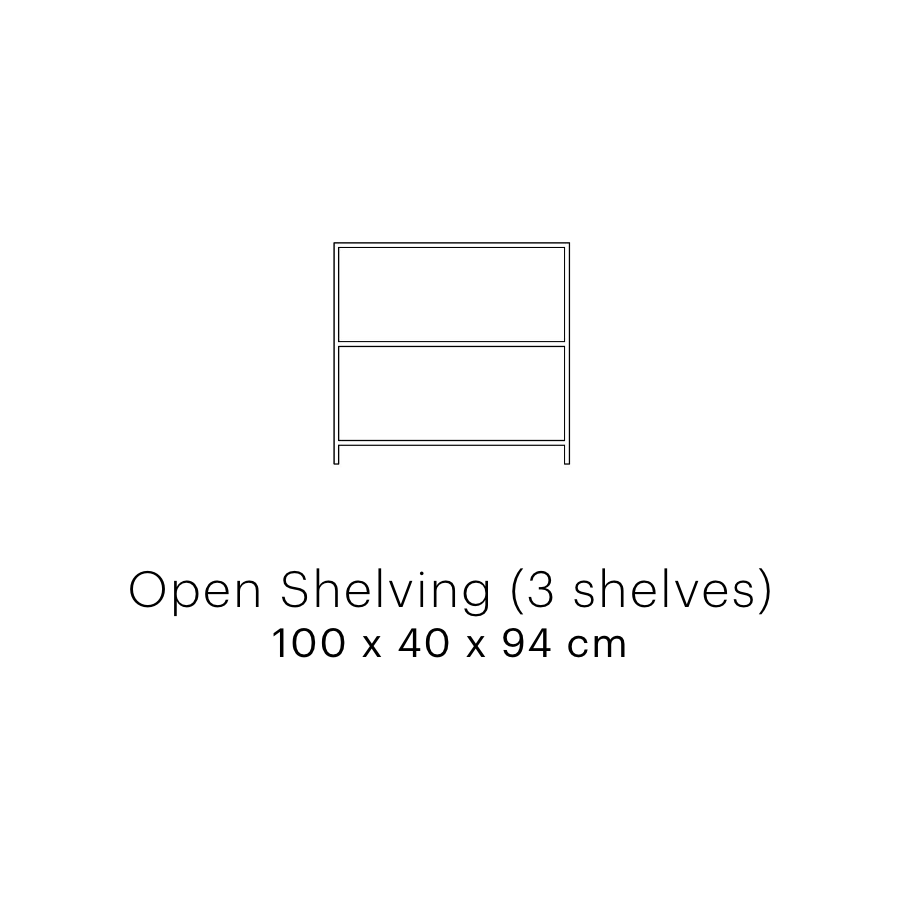 Scapa_Home_Cubo_black powdercoated metal rack with 3 shelves measurements