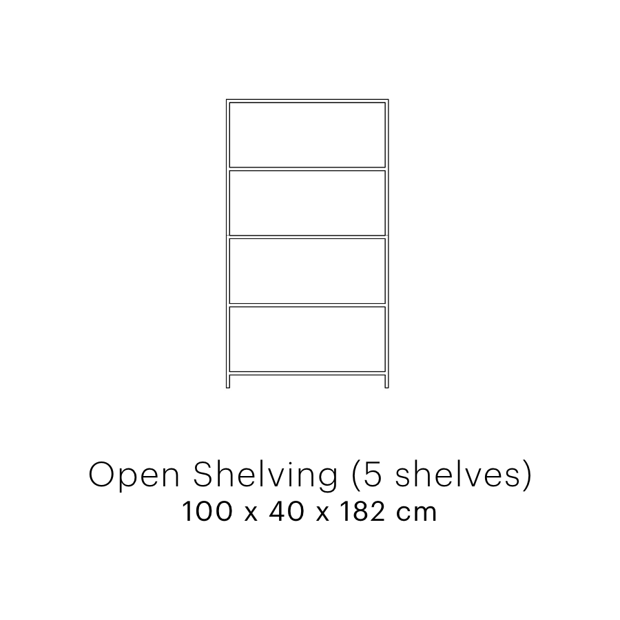 Scapa_Home_black powdercoated metal Cubo_rack with 6 shelves measurements