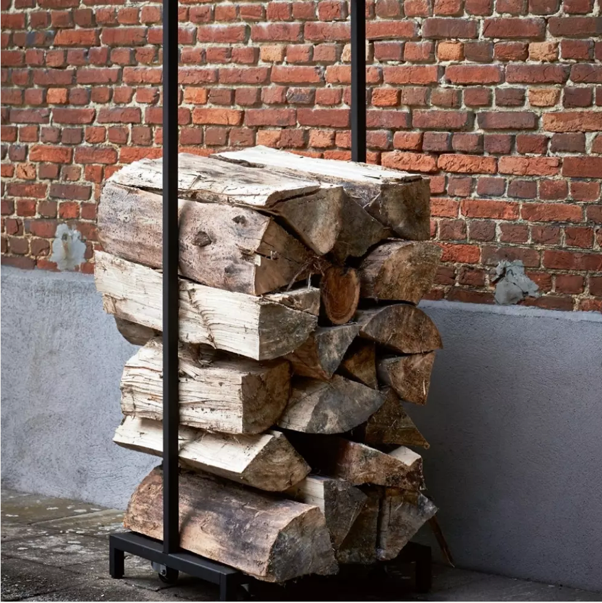 Scapa_Home_black powdercoated metal Wood_storage rack_outside Scapa_Home_black powdercoated metal Wood_storage rack_outside