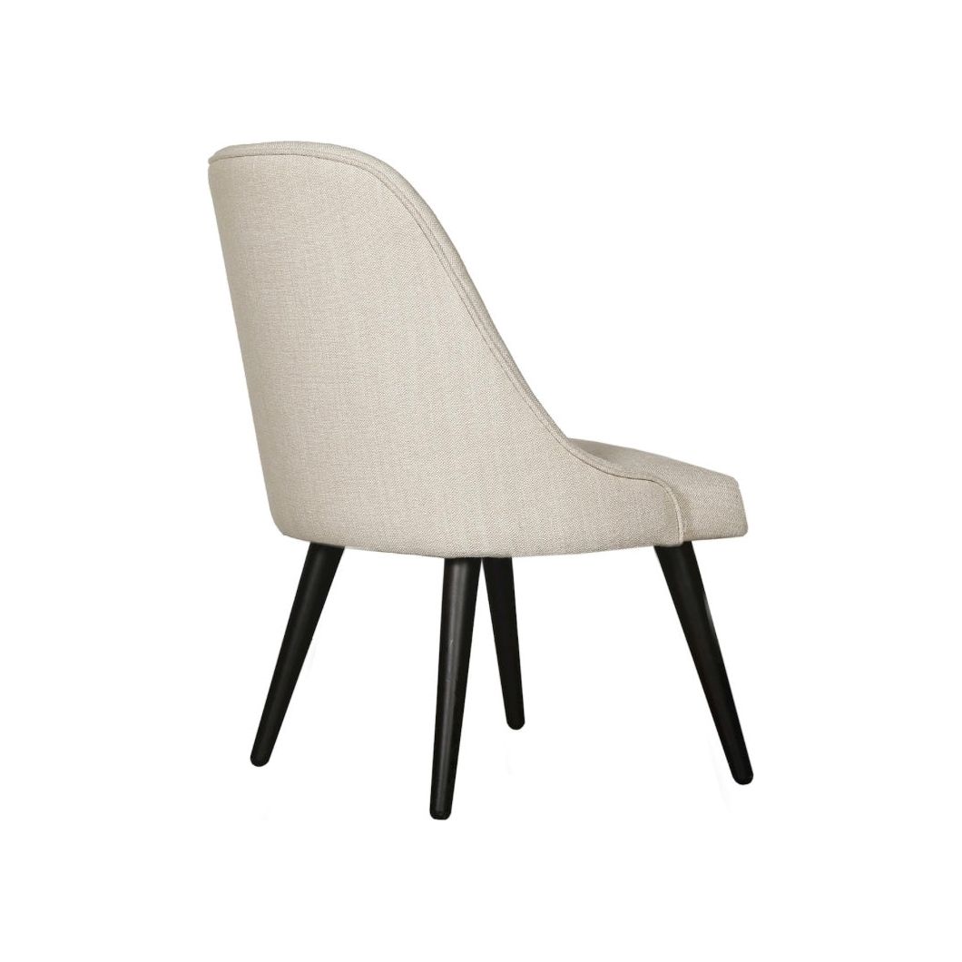 Scapa Home low dining chair Lein rear view in Aristo light sandshell Scapa Home low dining chair Lein rear view in Aristo light sandshell