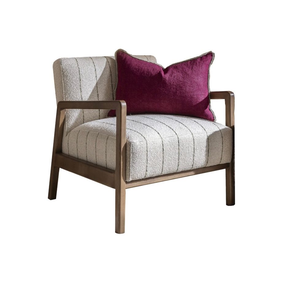 Scapa_Home_fauteuil_Mason_upholstered_with_wooden_frame_and_armrests diagonal view in walnut
