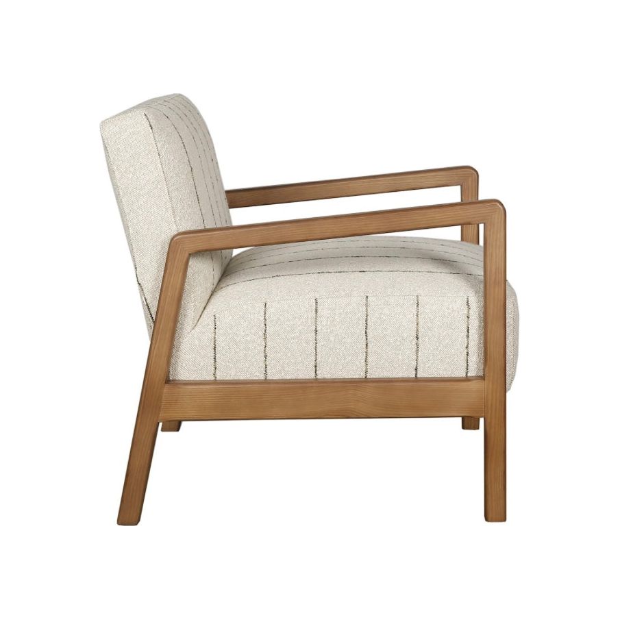 Scapa_Home_fauteuil_Mason_upholstered_with_wooden_frame_and_armrests side view in walnut