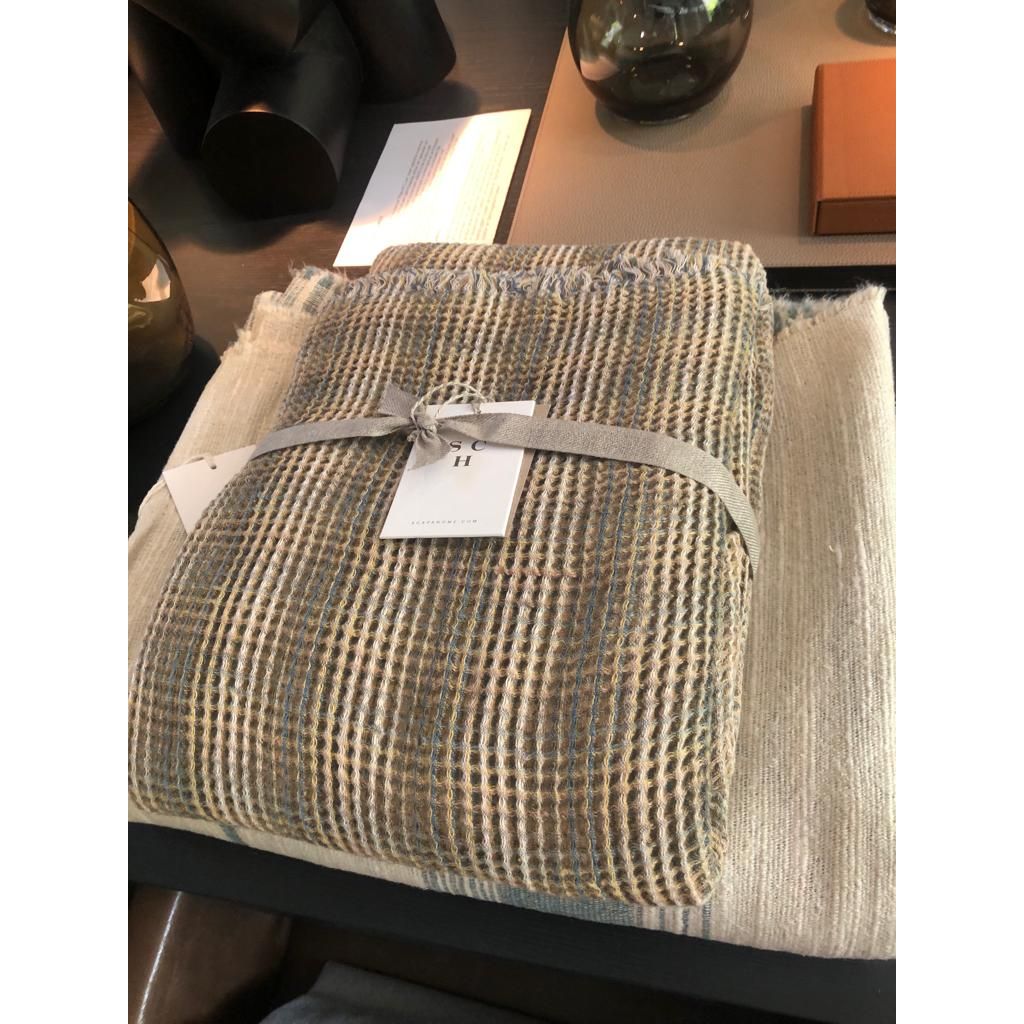 Scapa_Home_throw_Forli_-135_cm-x-240_cm-ochre-blue table setting