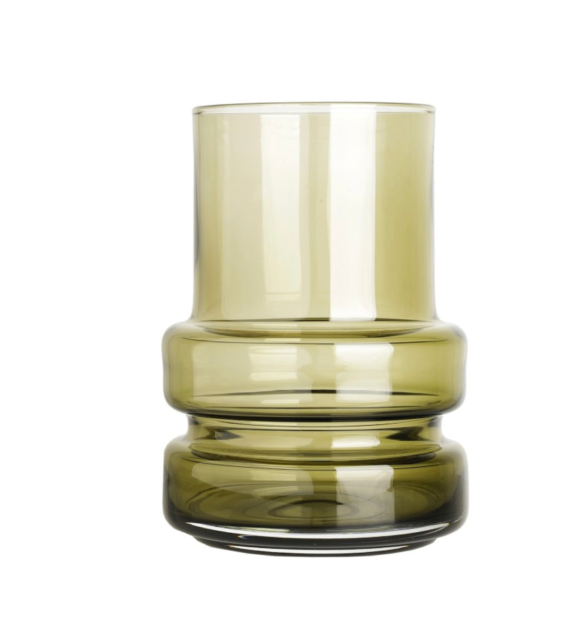 Scapa Home glazen vaas 'Milou' in khaki Scapa Home glass vase 'Milou' in khaki