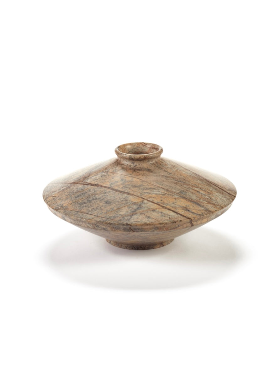 Serax by Kelly Wearstler beige marmeren vaas zijaanzicht