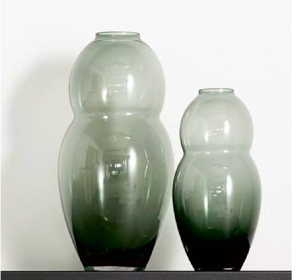 Scapa Home vaas ‘Double Belly’ in antraciet glas Scapa Home vase 'Double Belly' in dark grey glass