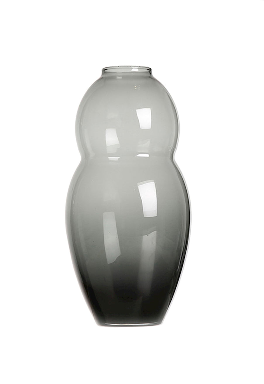 Scapa Home vaas ‘Double Belly’ in antraciet glas Scapa Home vase 'Double Belly' in dark grey glass