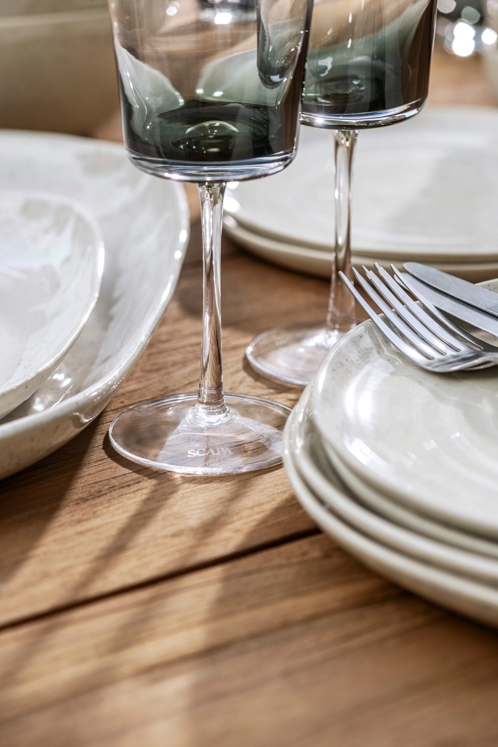 Scapa Home white wine glasses set of 6 'Splash' grey