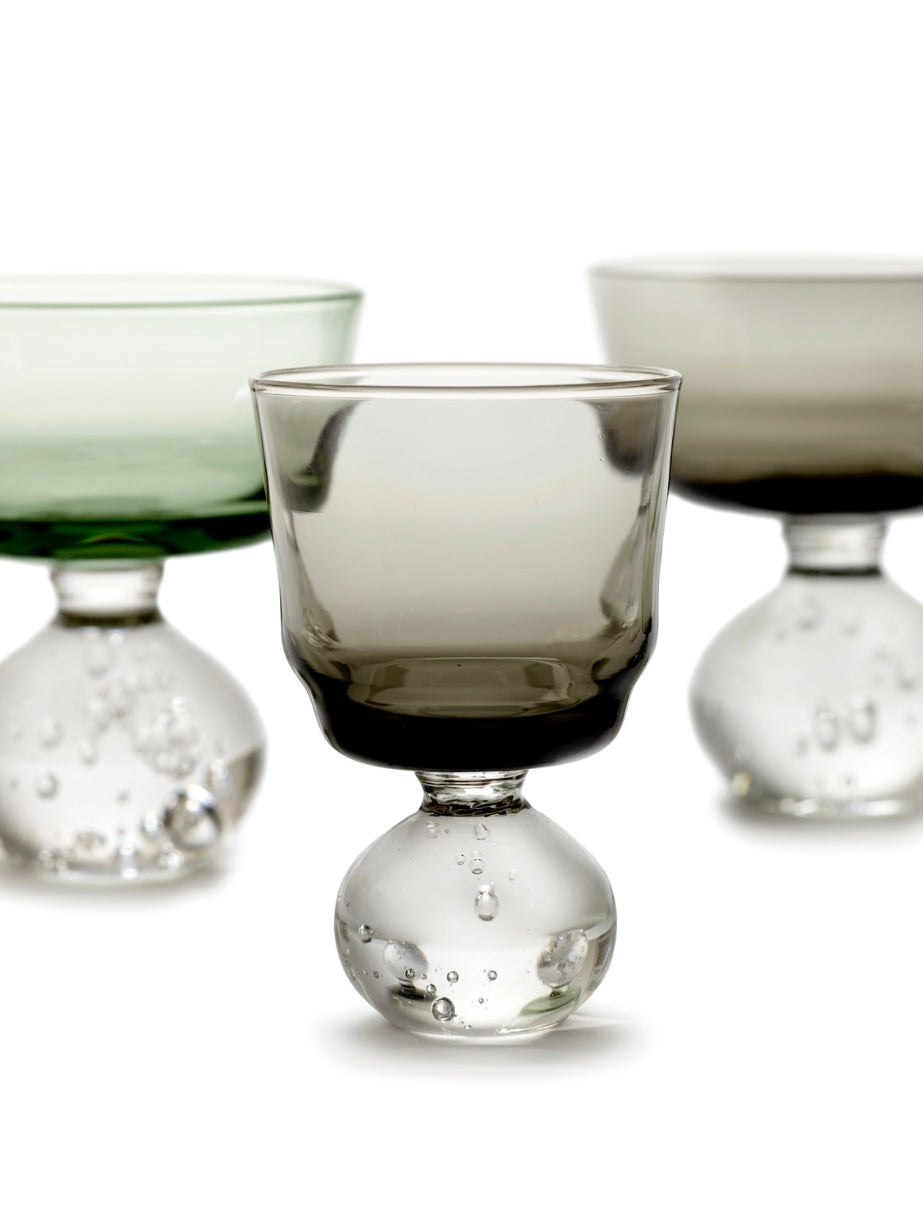 Serax by Bela Silva wijnglazen 'Eternal Snow' in grijs en groen Serax by Bela Silva wijnglazen 'Eternal Snow' in grijs en groen