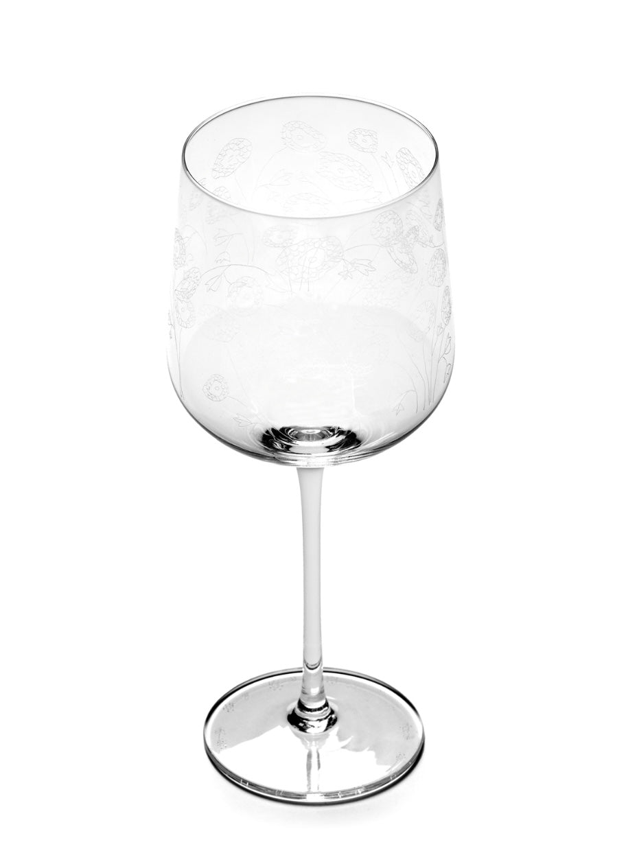 Serax by Marni rode wijnglas 'Anemone Vaniglia' bovenaanzicht Serax by Marni rode wijnglas 'Anemone Vaniglia' bovenaanzicht