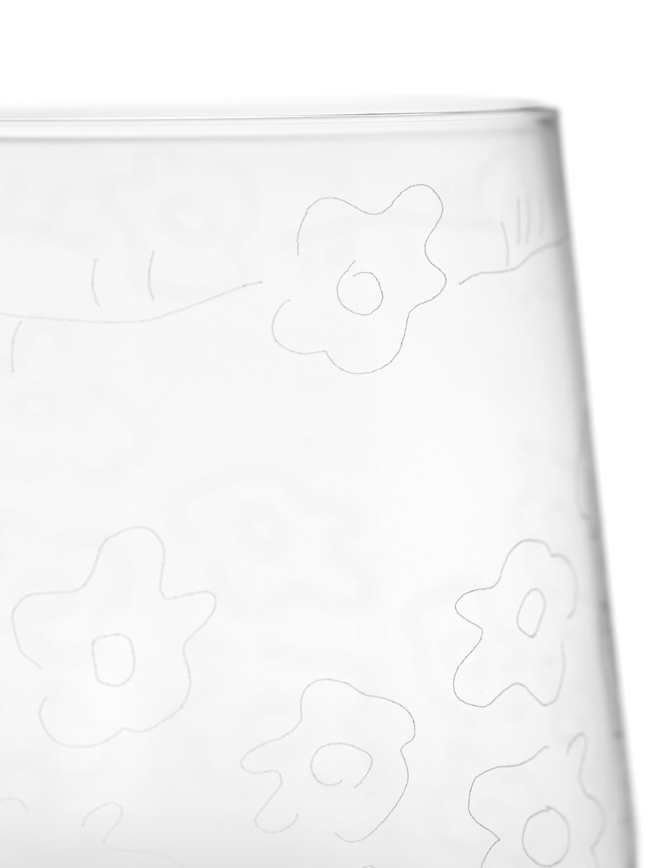 Serax by Marni waterglas 'Dark Viola' graveerdetail