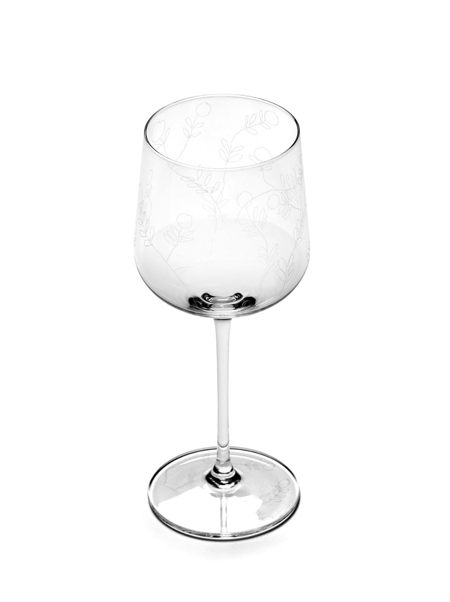 Serax by Marni witte wijnglas 'Mirtillo Tea' bovenaanzicht