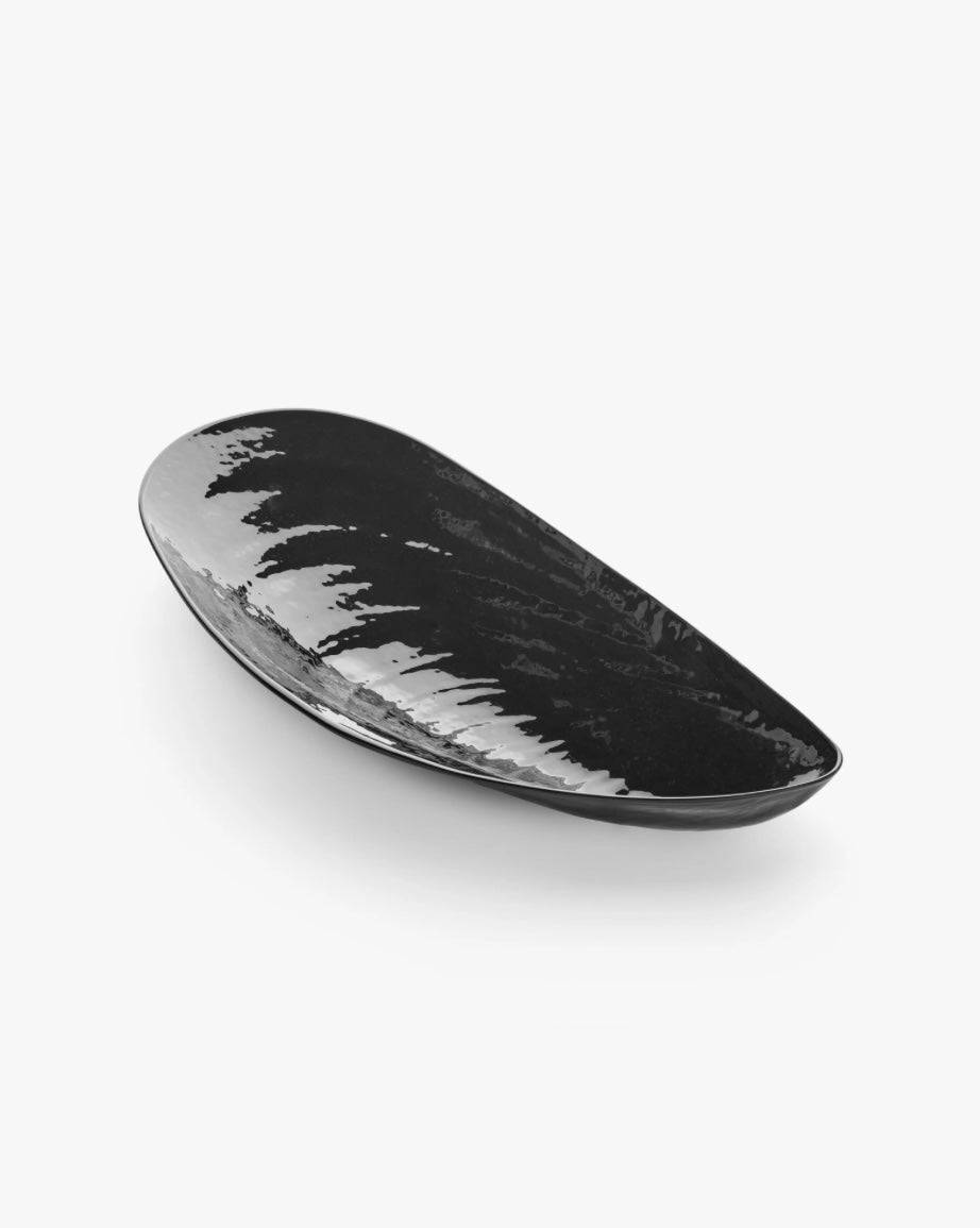 Serax by Wouters en Hendrix zwarte serveerschaal L in de vorm van een mosselschelp