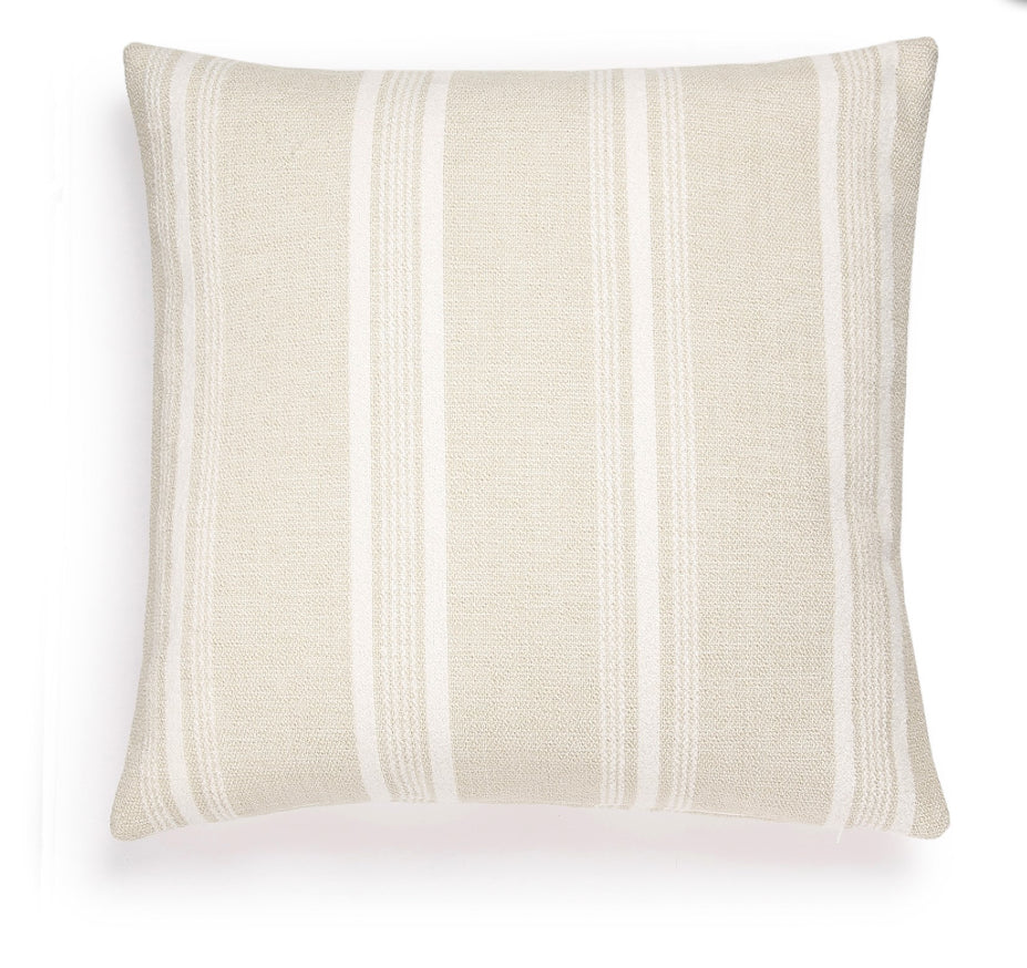 Scapa Home buitenkussen â€˜Mateoâ€™ beige met multi witte streep 60 x 60 cm