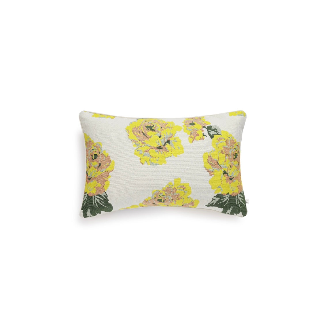 Scapa Home buitenkussen â€˜Muggia' met gestyleerd bloemenpatroon in geel 40 x 60 cm