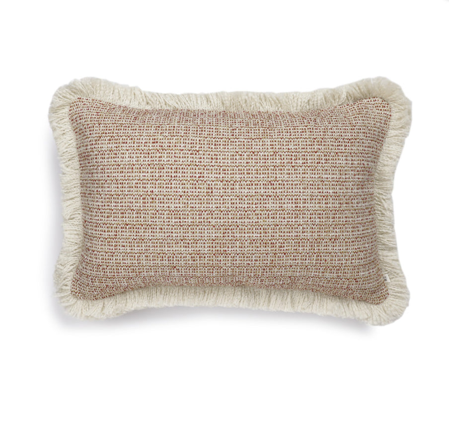 Scapa Home langwerpig buitenkussen â€˜Atlasâ€™ in terracotta boucle 40 x 60 cm