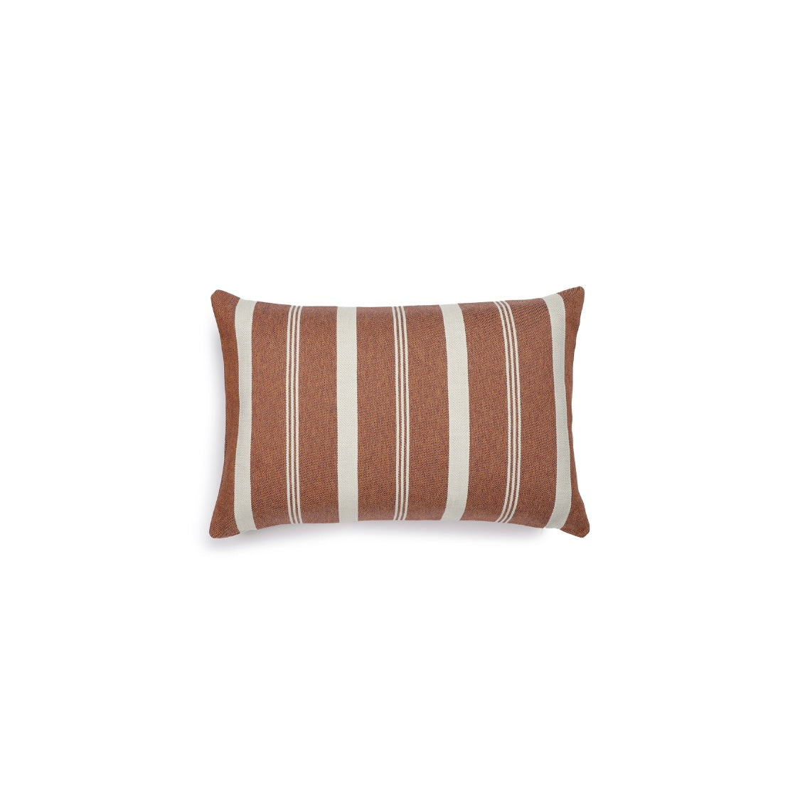 Scapa Home langwerpig buitenkussen â€˜Berberâ€™ in terracotta met witte streep 40 x 60 cm