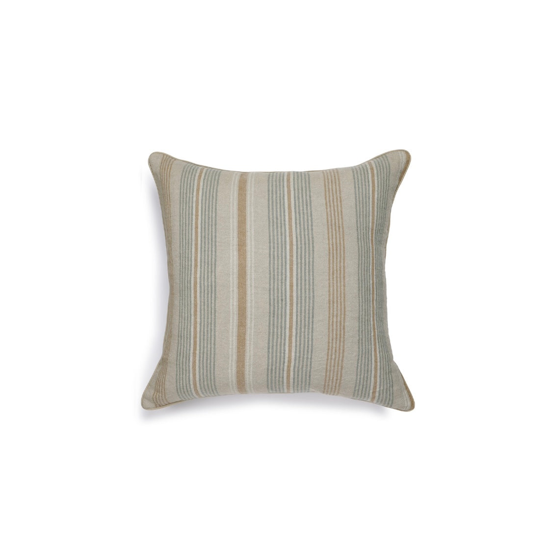 Scapa Home sierkussen â€˜Riadâ€™ streep in groen en camel 60 x 60 cm