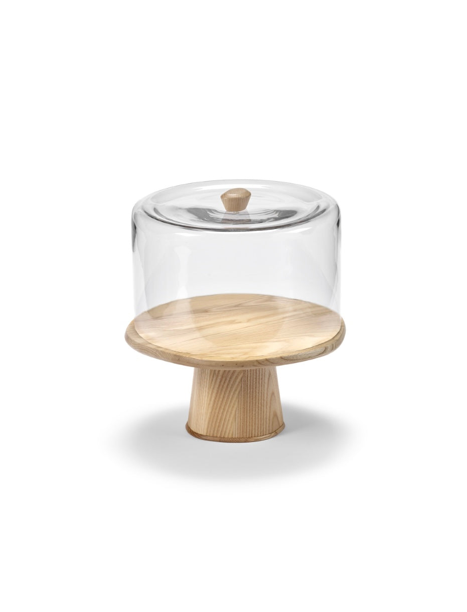 Serax by Kelly Wearstler cake stand stolp met blanke essenhouten dop Serax by Kelly Wearstler cake stand stolp met blanke essenhouten dop