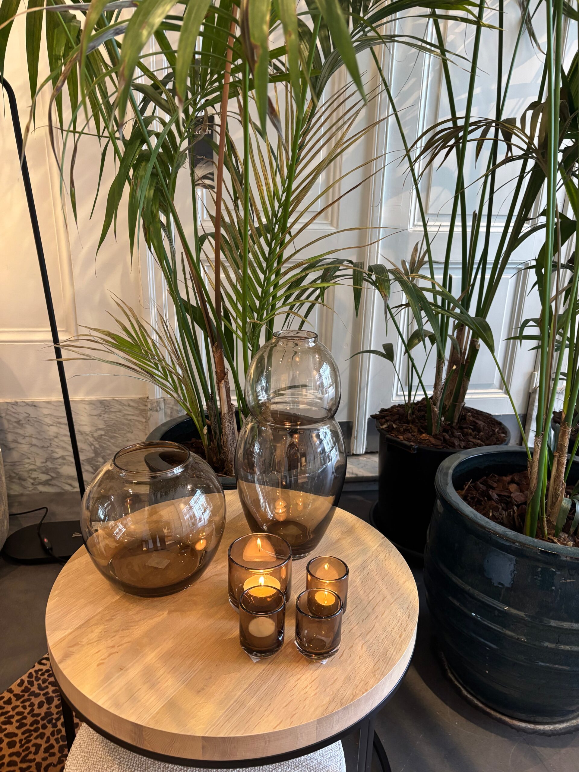 Scapa Home metalen salontafel 'Rad' met naturel eiken blad 60x47cm