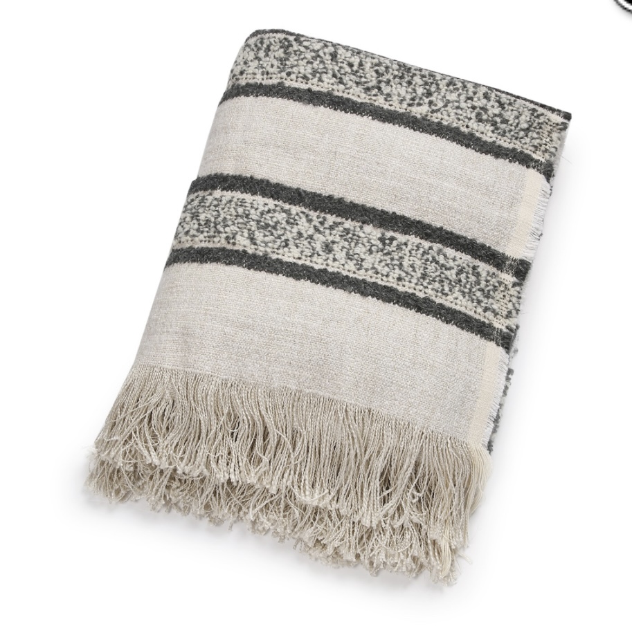 Scapa Home plaid ‘Angus' in off-white met antraciet streep