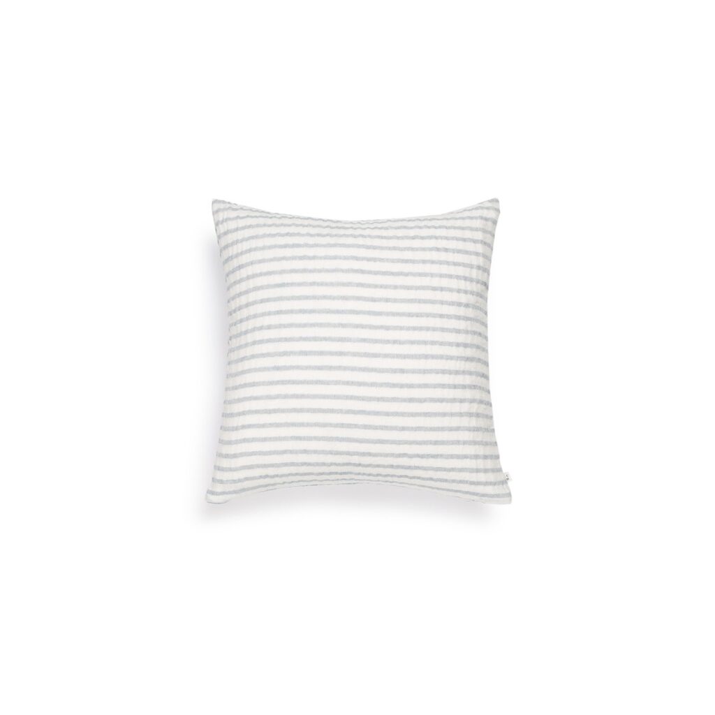 Scapa Home sierkussen ‘Filo’ in off-white met aqua streep 50 x 50 cm
