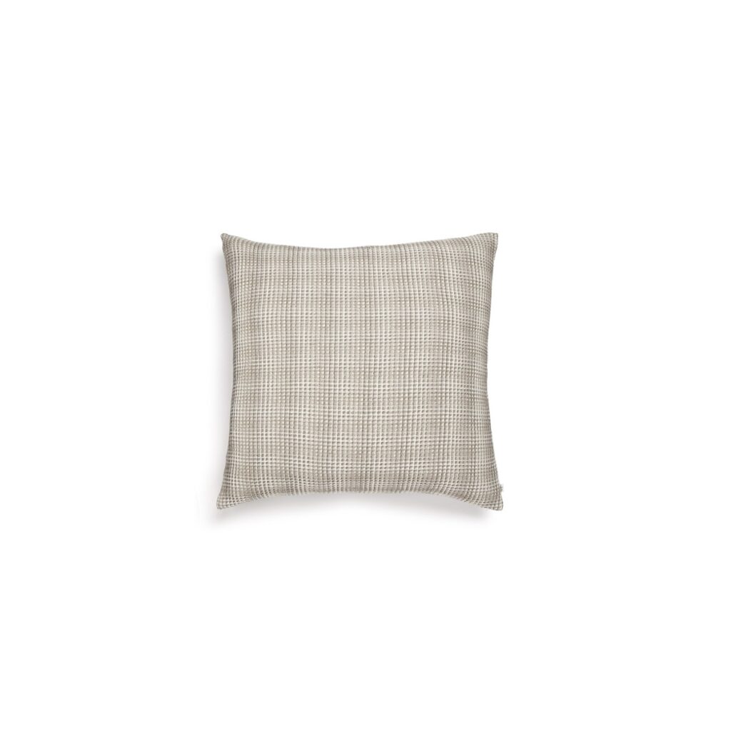 Scapa Home sierkussen ‘Forli’ in ruitpatroon met zand en off-white 48 x 48 cm