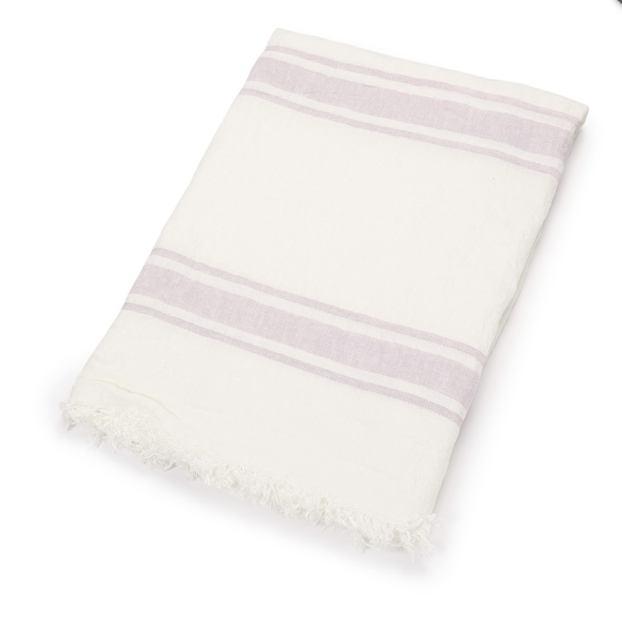 Scapa Home plaid/strandlaken ‘Capri' in multi-streep in licht roze