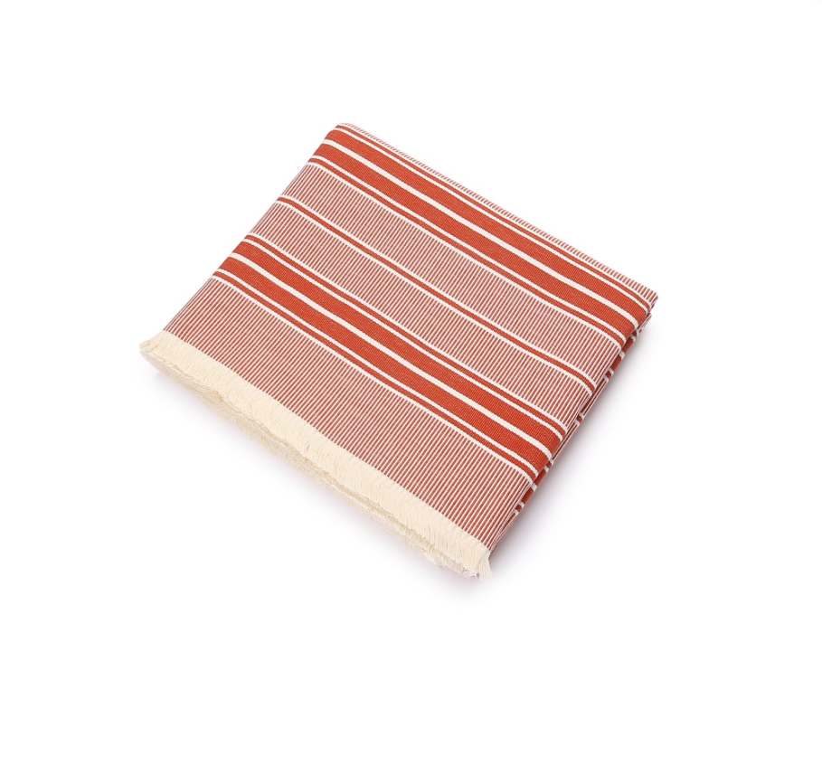 Scapa Home plaid ‘Salerno’ in multi streep in off-white met amber