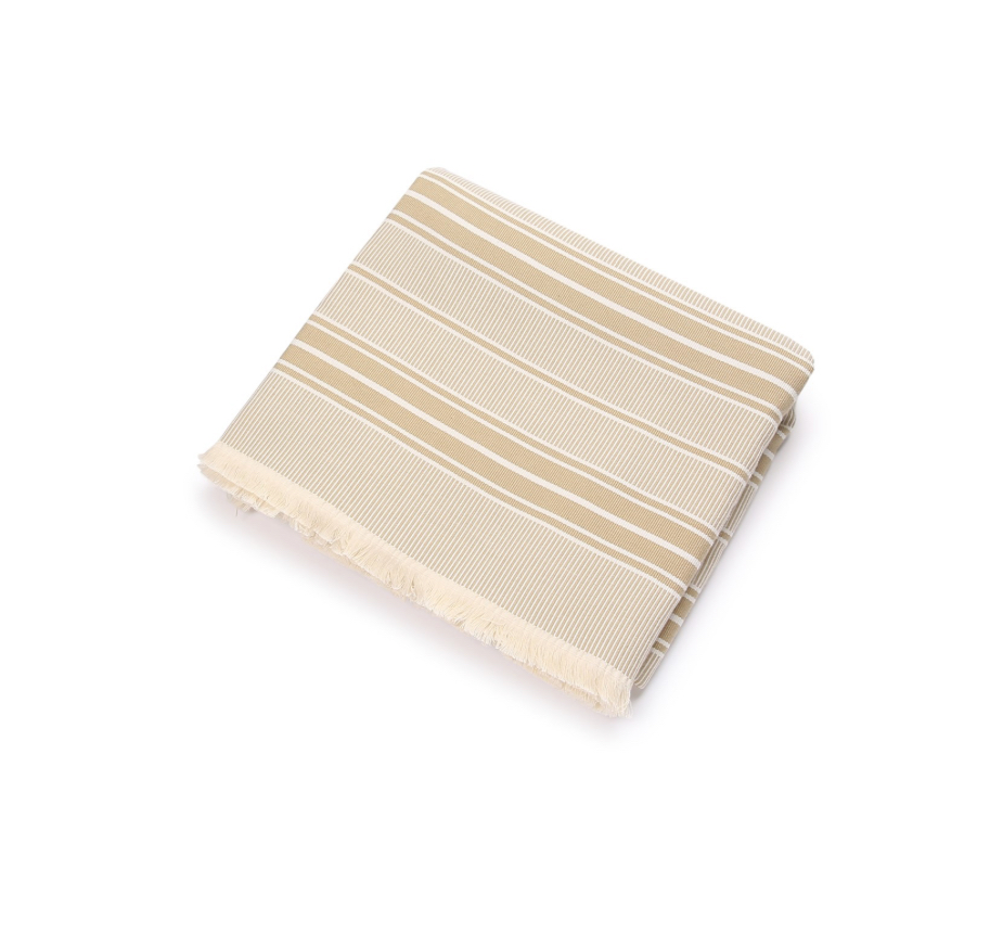 Scapa Home plaid ‘Salerno’ in multi streep in off-white met zand