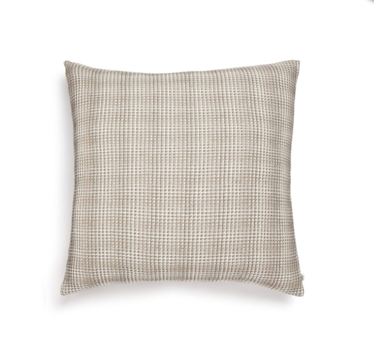 Scapa Home sierkussen ‘Forli’ in ruitpatroon met zand en off-white 48 x 48 cm