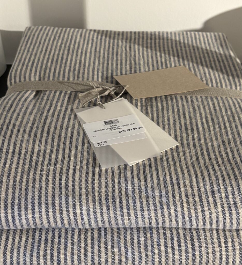 Scapa Home Tafellaken 'Raya' in jeans blauw streepje 2