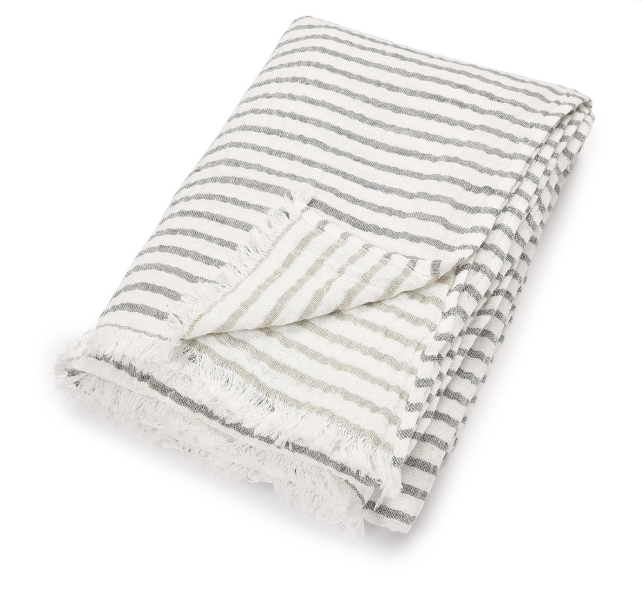 Scapa Home tafellaken ‘Filo’ in off-white met grijze streep