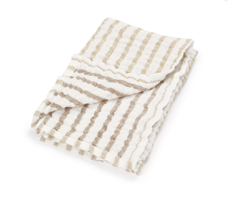 Scapa Home servet 'Filo in off-white met oker streepje